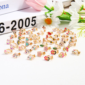 Boucles d'oreilles tendance, lot de 24 pièces, design animal et floral, en alliage de zinc, bijoux unisexes - Product Image 2