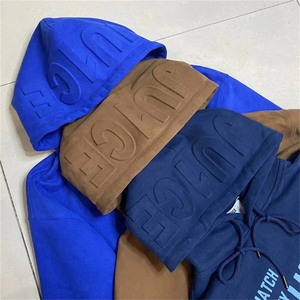 Personalizado de peso pesado 100% algodón gota hombro 3D en relieve Sudadera con capucha más tamaño sudaderas con capucha de los hombres y sudaderas - Product Image 4