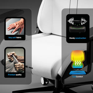 Appui-tête magnétique entièrement blanc <span class=keywords><strong>Luxe</strong></span> Premium Soft Chaise de jeu Stuhl OEM Gratuit Nouveau bureau Siège de refroidissement <span class=keywords><strong>Fauteuil</strong></span> d'ordinateur avec 4D - Product Image 6