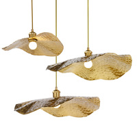 Suspension LED moderne en métal doré pour salle à manger chinoise, hauteur réglable, garantie 2 ans, pour restaurants de taille moyenne