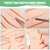 Kit de práctica de sutura médica profesional de alta simulación, almohadilla de silicona duradera de grado alimenticio, modelo de entrenamiento de sutura de piel para entrenamiento