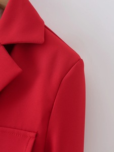 2024 Grote Maat Damespakken Dames Blazers Jas Rood Met Een Riem Polyester Mix Formele Gelegenheid 1Pc/Opp Tas 7-15 Dagen Normaal - Product Image 3