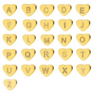 All'ingrosso braccialetto intrecciato a forma di cuore di amicizia milano in oro placcato in acciaio inox A-Z 26 lettere iniziali braccialetto per le donne degli uomini - Product Image 6