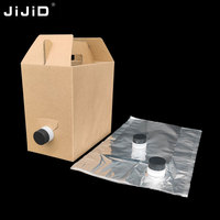 JIJID feuille d'aluminium personnalisable sac aseptique 5L liquide bavoir sac dans une boîte pour jus café vin emballage