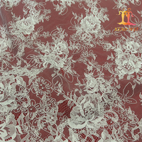 Nouvel arrivage : Tissu en dentelle de tulle brodé fantaisie en nylon chimique écologique avec perles, style français, pour mariée XM-FL0262