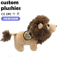 Porte-clés Lion en Peluche Douce et Courte Personnalisée, Respectueuse de la Peau, Pendentif Animal de la Jungle Moelleux, Cadeau pour Garçons