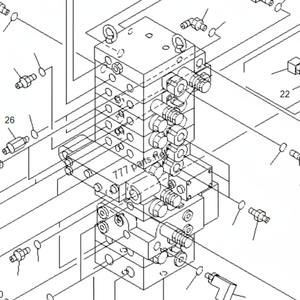 Válvula de Control Principal PC40MR PC40MR-2 para Excavadora Komatsu, Piezas 723-18-13603 723-18-13602 723-18-13601, Conjunto de Válvula de Control - Product Image 2