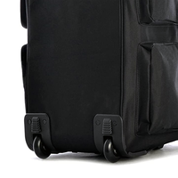 Sac de voyage à roulettes 29 pouces noir robuste en ripstop durable multi-poches grande capacité surdimensionné