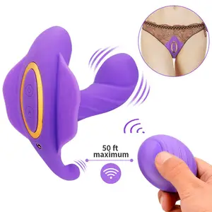 Siliconen Usb Oplaadbare Draadloze Afstandsbediening G-Spot Verwarming Automatische Ondergoed Draagbare Vibrator Voor Vrouwen