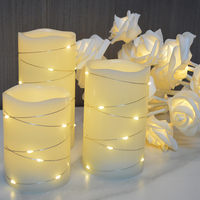 Bougies à cire led 3D sans flammes, ensemble de 12 pièces, minuterie ivoire, décoration à distance de la maison