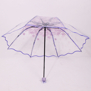Parapluie transparent pliable portable pour adulte, manuel, en plastique coloré, écologique, cadeau de mariage, vente chaude 2026 - Product Image 2