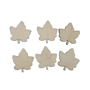 Wooden Ornaments Hanging Decorations Diy Blank Unfinished Maple Leaf Wood For Crafts Autumn Europe Christmas Flower Bulk Packing