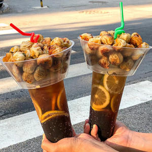 オリジナル制作 カスタム 360ml 500ml 700ml スナック＆ドリンクコンボカップ ミルクティー ジュース フライドポテト スナックドリンクカップ - Product Image 1