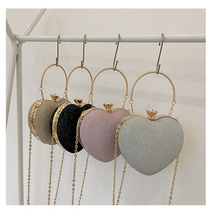 Luxury Diamond Dinner <strong>Clutch</strong> <strong>Bag</strong> Purses Latest Popular <strong>Peach</strong> Heart Crossbody Tote Evening <strong>Bags</strong> for Women Party Accessory - Product Image 1