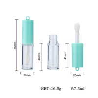 Tube de brillant à lèvres transparent de 7,5 ml, flacon vide pour huile à lèvres avec bouchon à boucle de suspension, applicateur, emballage cosmétique personnalisable