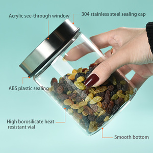 Pots de stockage <span class=keywords><strong>en</strong></span> <span class=keywords><strong>verre</strong></span> de grande taille avec options de couvercle <span class=keywords><strong>en</strong></span> acier inoxydable <span class=keywords><strong>en</strong></span> vente pour des cadeaux parfaits - Product Image 2