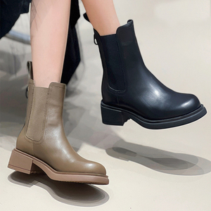 <span class=keywords><strong>Stivali</strong></span> corti in pelle di <span class=keywords><strong>prima</strong></span> fascia 2023 in pelle stile britannico retrò <span class=keywords><strong>stivali</strong></span> da <span class=keywords><strong>donna</strong></span> con suola spessa - Product Image 5