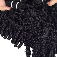 Vente en gros usine de mèches de cheveux humains brésiliens bruts non traités, bouclés style birman, à tissage rapide, double trame machine, pour femmes