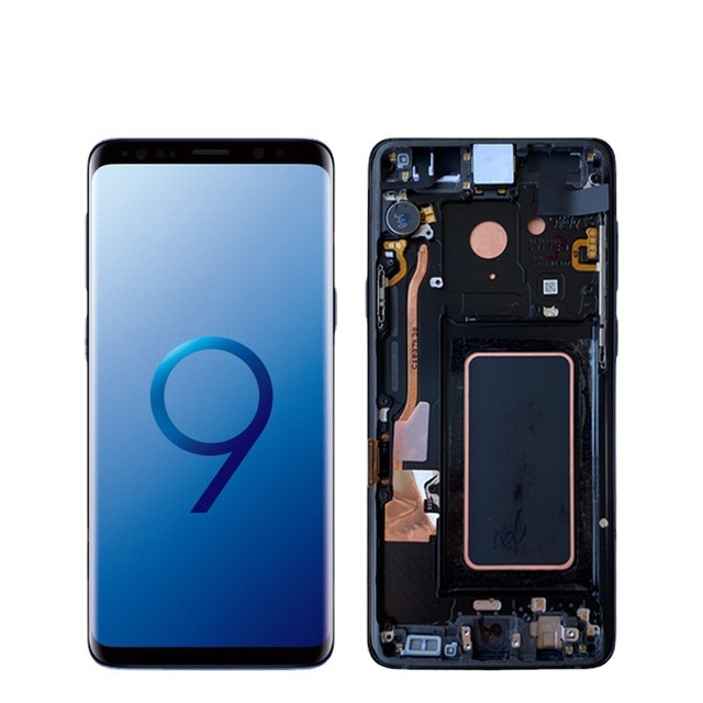 Phone Display with Integrated Inner and Outer OLED Screen Suitable for Samsung S9 Plus Screen Assembly Original with Frame G965