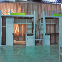 Lits superposés doubles réglables modernes et bureau d'étude avec casier pour dortoir scolaire, hôtel, appartement, meubles de chambre en métal