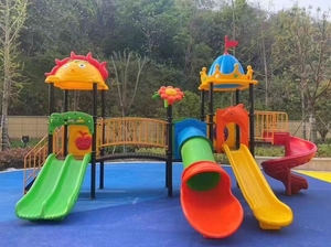 Équipement de parc d'attractions <span class=keywords><strong>pour</strong></span> enfants, combinaison de toboggan en plastique et en acier, jeux <span class=keywords><strong>pour</strong></span> enfants, ensembles de jeux, aire de jeux extérieure - Product Image 4