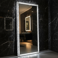 Miroir LED pleine longueur de style Art Déco avec interrupteur tactile réglable, miroir intelligent avec éclairage LED pour fabricants