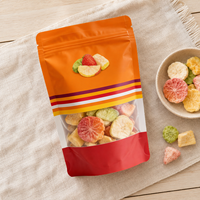 Op maat bedrukte staande pouch met transparant venster en hersluitbare ritssluiting voor verpakkingen van gedroogd fruit en snacks