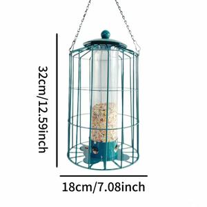 Mangeoire à oiseaux en métal Art Déco résistante aux intempéries et aux écureuils, à fixer au mur, pour oiseaux sauvages, jardin extérieur - Product Image 6