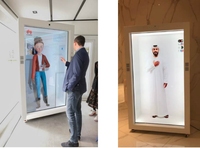 86 inç 4K 3D Hologram LCD ekran kutu 4th nesil ücretsiz yazılım kapalı metin için şeffaf kamera mikrofon içerir