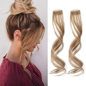 <span class=keywords><strong>Frange</strong></span> latérale à clipser effet naturel, 12 pouces de <span class=keywords><strong>long</strong></span>, ondulée bouclée, lot de 2 pièces, blond foncé, pour femme, usage quotidien - Product Image 1