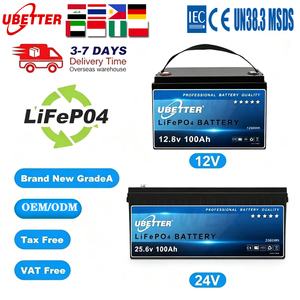 Vorrätige 12V LiFePO4 24V 100Ah 200Ah Lithium-Batteriepacks für Solarenergiespeicherung, Tiefzyklus, Direktvertrieb, RV-Camping, Notstromversorgung - Product Image 1