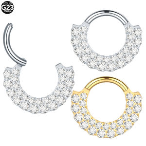 Fábrica de cristal forrado esclavo segmento aro oro anillo oreja hélice cuerpo Piercings joyería tabique anillo tabique Piercing nariz anillo - Product Image 5