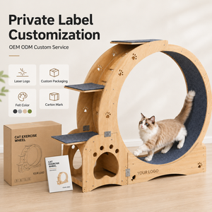 Rueda de Ejercicio para Gatos, Multicapa, 4 en 1, Estética, Silenciosa, Ecológica, de Madera, Moderna, para Gatos de Interior - Product Image 2