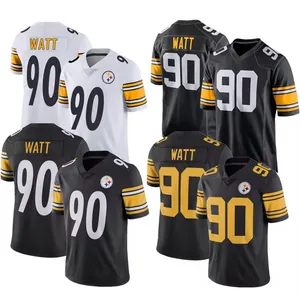 Men's Pittsburgh #90 T. J. Watt Black VpUntouchable Limited Stitched Jersey-white black