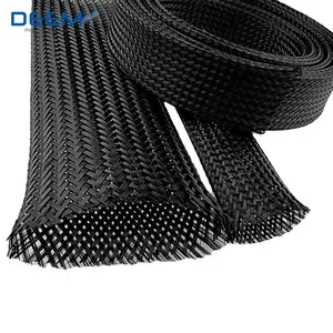 Automotive Expandable Mesh PET Braided Wire Cable Sleeve for Computer/Car