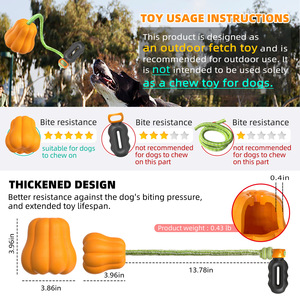 ของเล่นสุนัขรูปฟักทองฮาโลวีน ทนทานต่อการกัด มีเสียงบีบ - Product Image 4