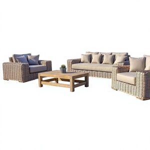 Ensemble de canapés d'extérieur modernes 6/8 places, mobilier d'extérieur résistant aux intempéries, canapé en osier, chaise, table basse, couleurs de coussins OEM ODM - Product Image 1
