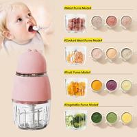 Mini Picadora de Cocina Rosa OEM de 200W, Cuchilla de 8 Aspas SUS420, Tazón de Vidrio de Borosilicato, Procesador de Alimentos para Bebés, Modelo A13, Enchufe Europeo