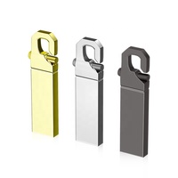 Kişiselleştirilmiş Dikdörtgen Altın Metal USB 2.0 Flash Bellek 8GB-128GB