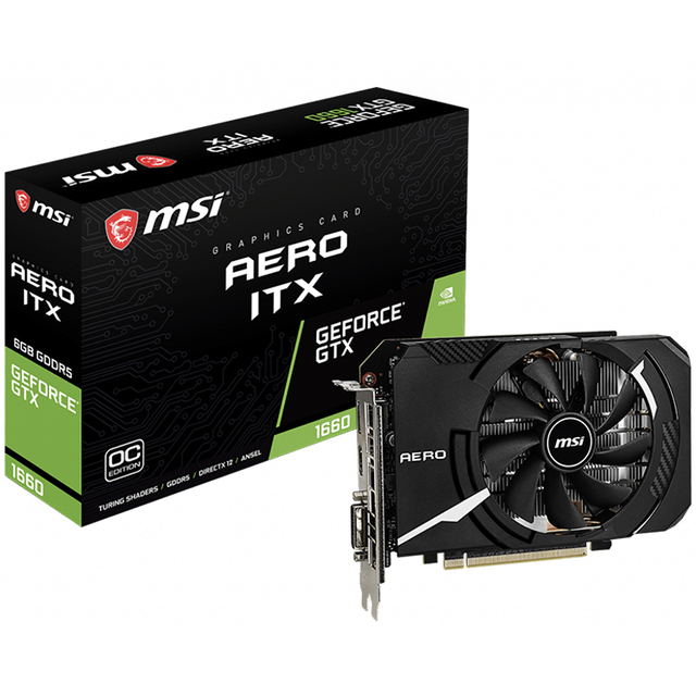 Used MSI GeForce GTX 1660 AERO ITX 6G OC Gaming Graphics Cards With 6GB GDRR5 Memory and PCI Express Interface GPU