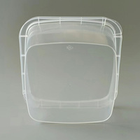 Boîte en plastique PP de 1000 ml avec logo personnalisé pour l'emballage de confiture, conteneur carré transparent de 1 L pour crème glacée avec couvercle