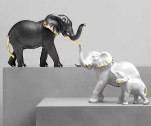 Blue Ice Fade Elephant <strong>Resin</strong> <strong>Figurine</strong> Pair High Quality <strong>Angel</strong> Style Ornament for Home Decor and Living Room - Product Image 2