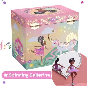 Caja <span class=keywords><strong>de</strong></span> Música y Joyero Jakos para Niñas, 2 Cajones, Diseño Lindo <span class=keywords><strong>de</strong></span> Pequeña Reina Bailarina, <span class=keywords><strong>Lago</strong></span> <span class=keywords><strong>de</strong></span> <span class=keywords><strong>los</strong></span> <span class=keywords><strong>Cisnes</strong></span>, Rosa, 6.75x5.25x6 Pulgadas - Product Image 6