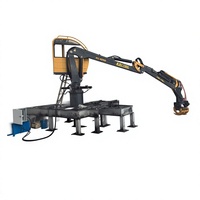 Grue forestière pliante à flèche hydraulique avec cabine, grue forestière montée sur remorque pour la manutention du bois