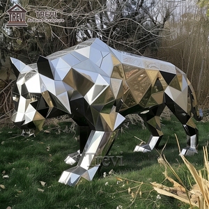 Estatua <span class=keywords><strong>de</strong></span> <span class=keywords><strong>Tigre</strong></span> <span class=keywords><strong>de</strong></span> Acero Inoxidable TREVI |   Escultura <span class=keywords><strong>de</strong></span> <span class=keywords><strong>Tigre</strong></span> Geométrica con Acabado <span class=keywords><strong>de</strong></span> Espejo para Decoración <span class=keywords><strong>de</strong></span> Jardín y Parque al Aire Libre - Product Image 2
