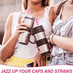 Food Grade Silicone Travel Cup <b>Drinkware</b> <b>Accessories</b> Straw Cover and Cap for Bar Beverages - Product Image 6