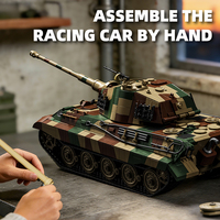 Kit de construction de char lourd Tiger II King Tiger 1:16, 7261+ pièces, briques de véhicule blindé militaire, modèle de collection à assembler soi-même