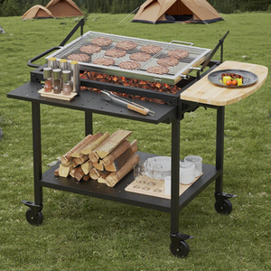 Parrilla de Barbacoa Plegable Giratoria de Gran Tamaño con Mesa Lateral, <span class=keywords><strong>Parrillas</strong></span> de Carbón en Venta - Product Image 3
