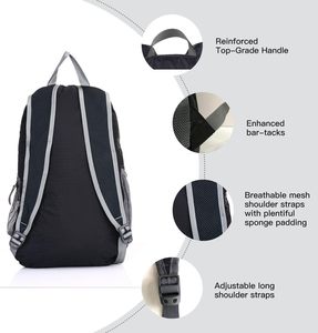 Free sample Hiking <b>Foldable</b> Daypack Backpack: 25L Ultra Lightweight Packable Waterproof Outdoor Travel Day Pack for Woman Man - Product Image 6