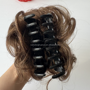 Pince à griffes queue de cheval chignons 100% cheveux humains style chouchous cheveux chignon conception pour femme prix de gros - Product Image 2